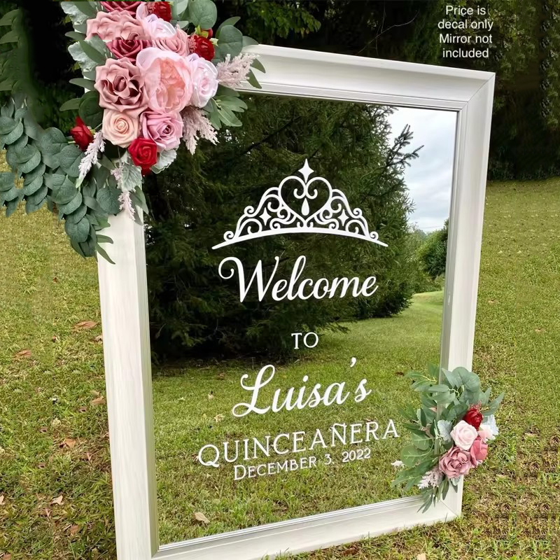 Vinyl Floor Plank - Welcome Wedding Sign Stickers Personalized Name