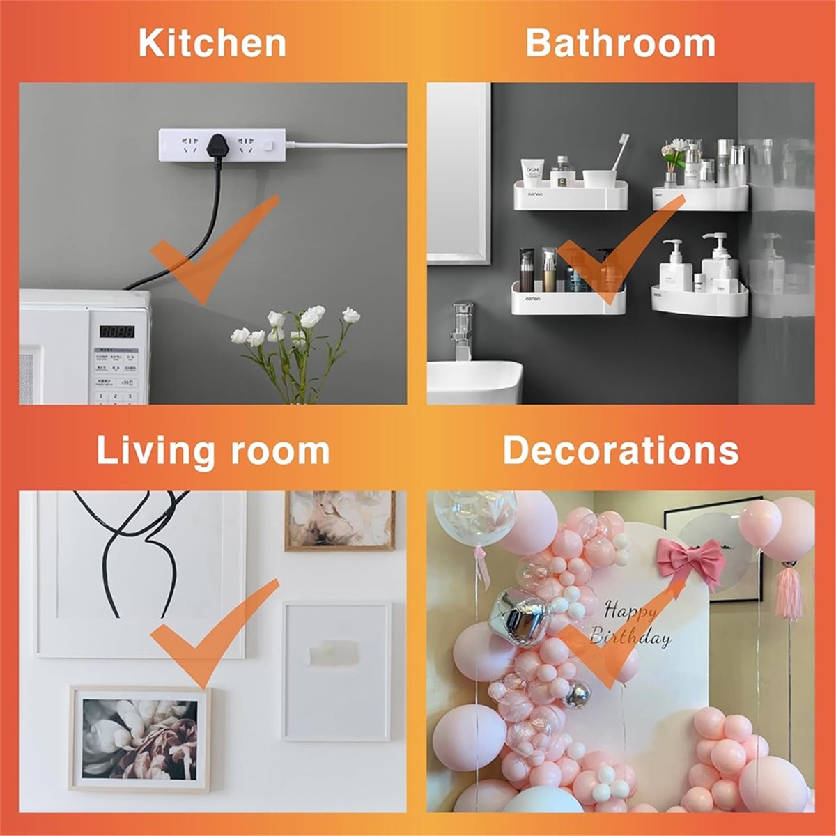 Picture Hanging Strip - 60-Pairs Large Picture Hanging Strips, Heavy