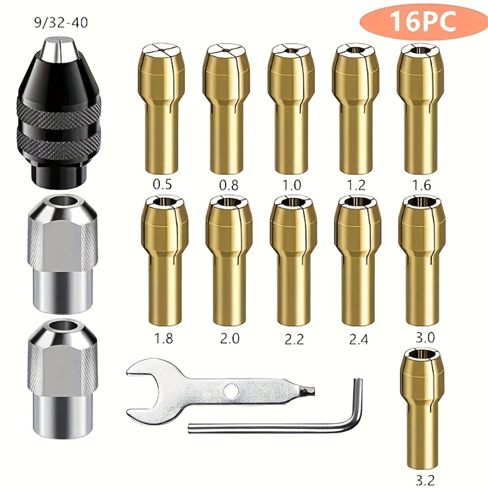 Home Improvement Warehouse - 16-Piece Portable Household Rotary Tool Chuck