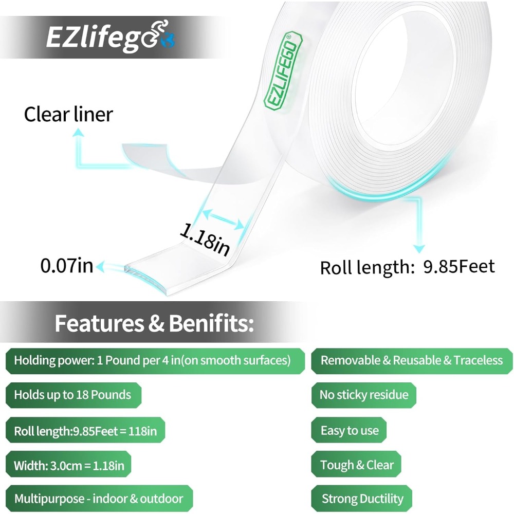 EZlifego Heavy Duty Nano Doubl – обзор и цена Picture Hanging Strip