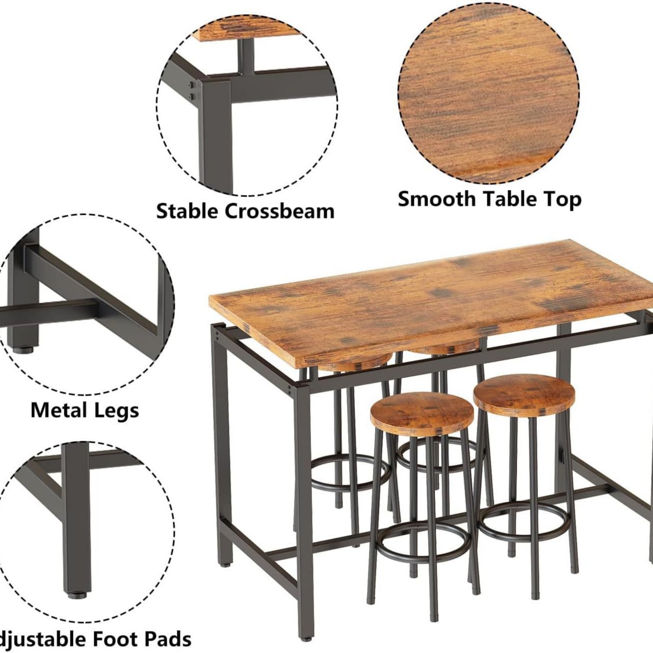 Dining table and chairs five-p – обзор и цена Home Improvement Kitchen Set