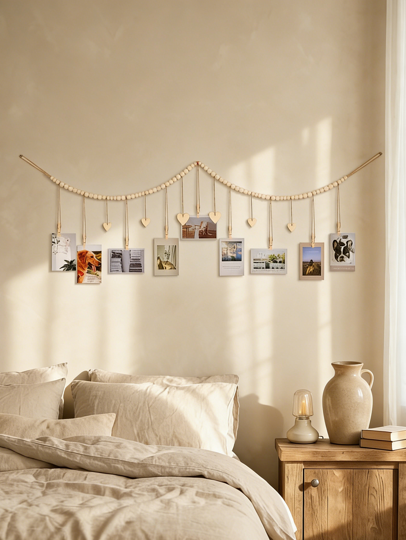 Wooden Bead Photo Garland with – обзор и цена Picture Hanging Strip