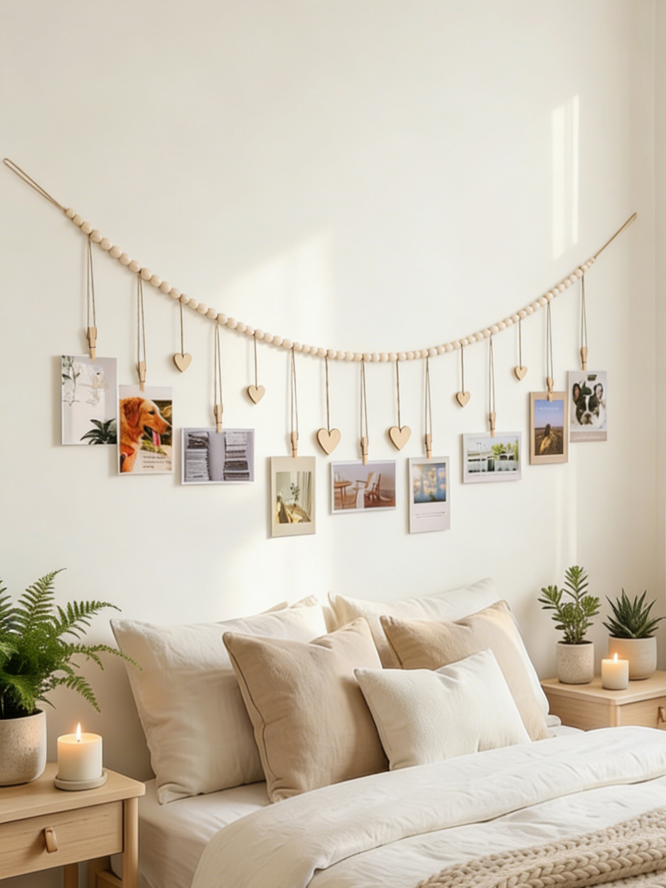 Wooden Bead Photo Garland with – обзор и цена Picture Hanging Strip